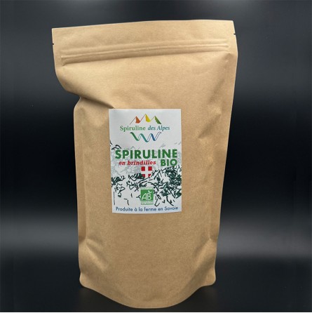 Le grand format de spiruline bio en brindilles, 500 gr à un prix serré pour satisfaire les aficionados !