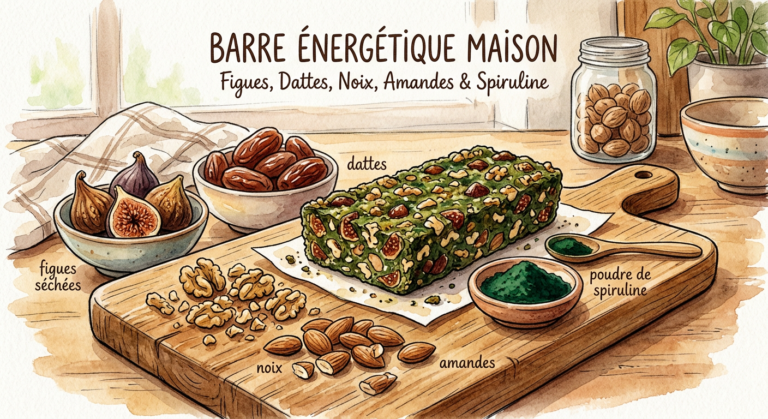 Barres énergétiques maison à la spiruline — 5 minutes et c&rsquo;est dans la poche ! 🎒
