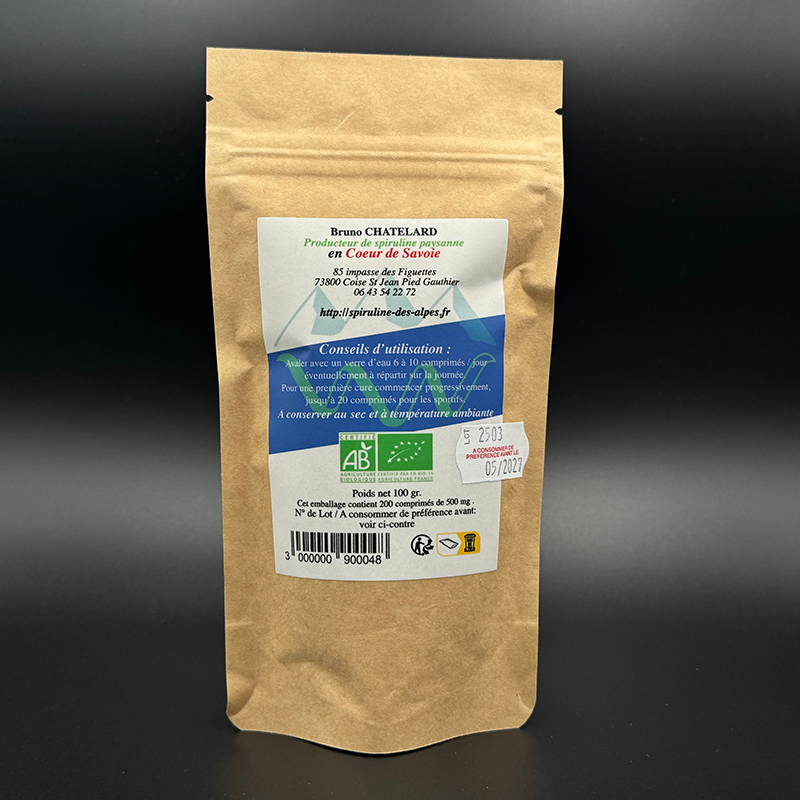 Spiruline BIO 200 comprimés ( 100gr) – Image 2